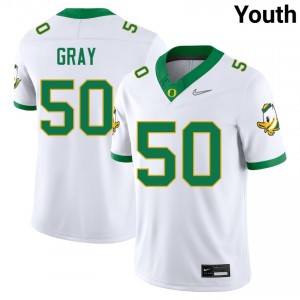 Tionne Gray University of Oregon Youth 2025 College Football #50 Jerseys - White