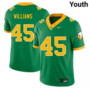 Torrence Williams Oregon Ducks Stitched #45 Youth College Football Jersey - Green