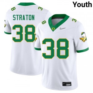 Will Straton Ducks Official College Football Youth #38 Jersey - White