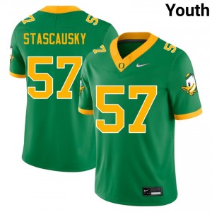 Zac Stascausky Oregon Ducks #57 Youth College Football Embroidery Jersey - Green