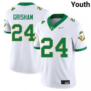 Zach Grisham University of Oregon NCAA #24 Youth College Football Jersey - White